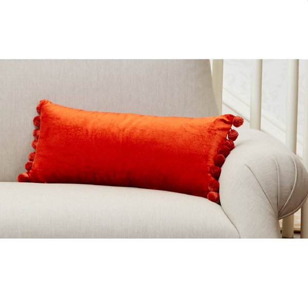 Roselli Fringed Velvet Throw Pillow Wayfair